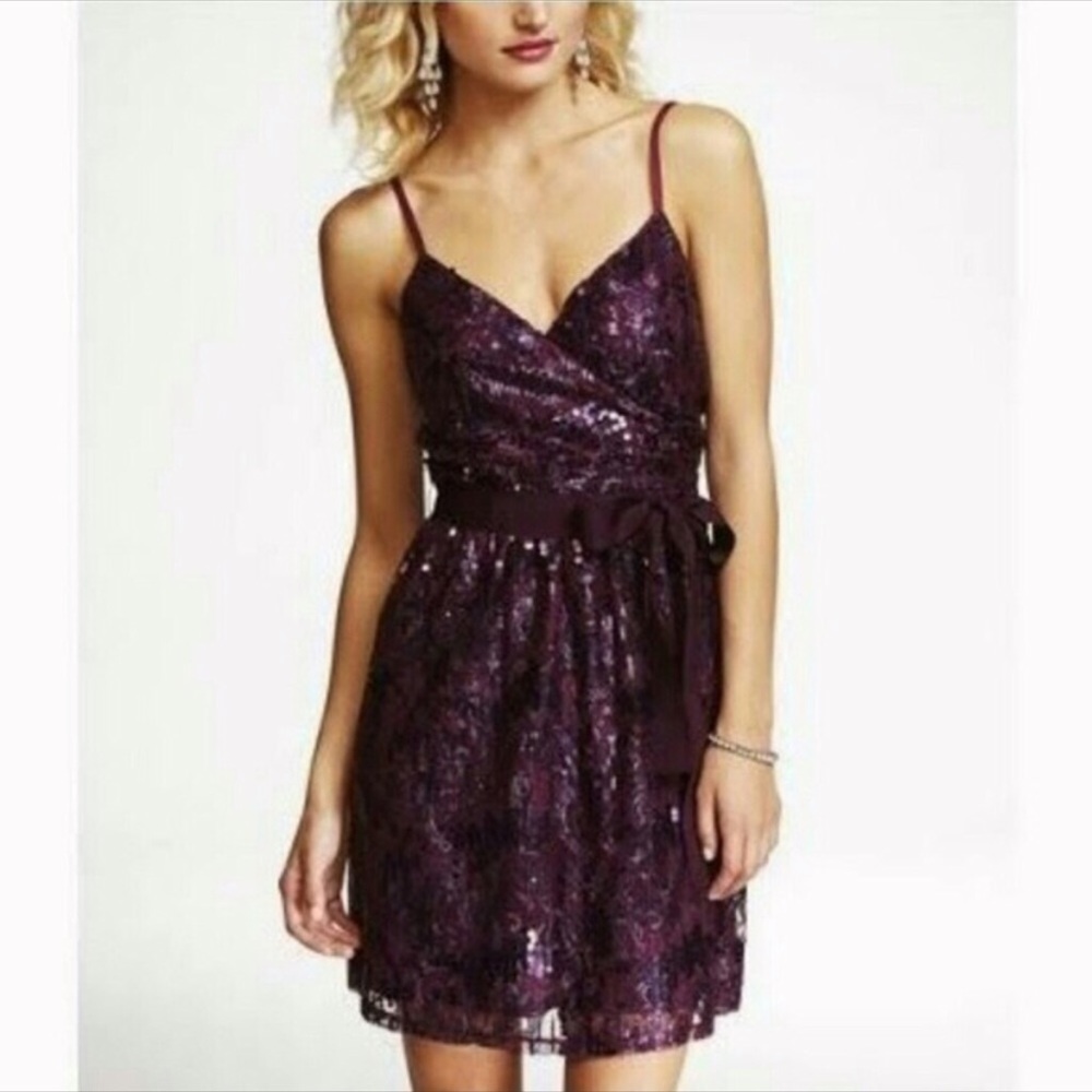 NWT Express purple sequin dress